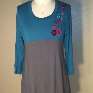 Anthropologie Tunic Embroidered Viscous Large Tuni